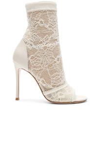 Gianvito Rossi Pizzo Stretch Nappa Ankle Booties In White