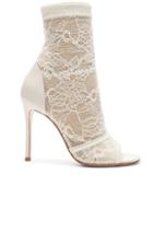 Gianvito Rossi Pizzo Stretch Nappa Ankle Booties In White