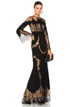 Zuhair Murad Lace Long Sleeve Gown In Black