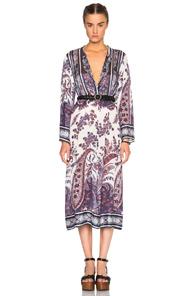 Isabel Marant Etoile Tilda Paisley Print Dress In Blue,floral,purple,abstract