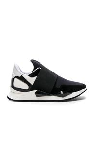 Givenchy Suede & Patent Leather Elastic Strap Sneakers In Black
