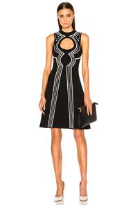 Proenza Schouler Intarsia Circle Cut Out Dress In Black