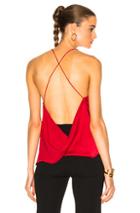 Dion Lee Satin Fine Line Cami Top In Red
