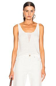 The Range Storm Deconstructed Knit Tank Top In White