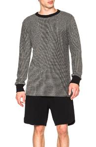 Nlst Long Sleeve Cotton Waffle Sweater In Black