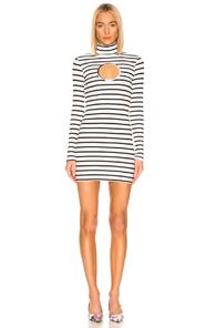 Vetements Cut Out Body Dress In Stripes,white