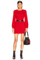 Enza Costa Rib Volume Sleeve Mini Dress In Red