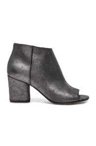 Maison Margiela Open Toe Booties In Black,metallics