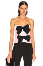 Carmen March Strapless Bow Top In Black,pink