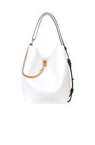 Givenchy Medium Leather Gv Bucket Bag In White