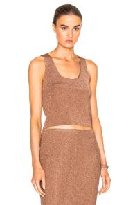 Tibi Cropped Sleeveless Top In Metallics