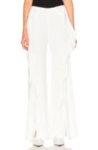 Jonathan Simkhai Cocktail Stretch Ruffle Pant In White