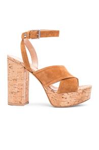 Gianvito Rossi Platform Suede Sandals In Neutrals