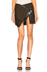 Anthony Vaccarello Open Button Down Split Mini Skirt In Green