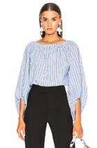 Smythe Balloon Sleeve Top In Blue,stripes