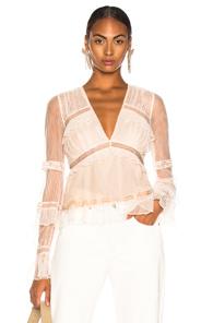Jonathan Simkhai V Neck Blouse In Neutral