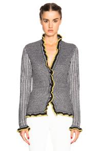 Etro Fitted Cardigan In Black,stripes