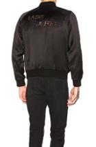 Saint Laurent Teddy Varsity Jacket In Black