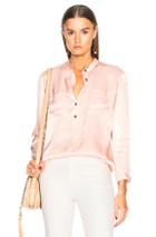 Raquel Allegra Pocket Henley Top In Pink