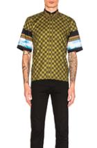 Givenchy Printed Short Sleeve Shirt In Green,checkered & Plaid