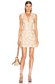 Zimmermann Zippy Lace Up Short Dress In Floral,neutral