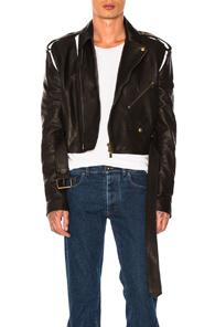 Y Project Leather Jacket In Black
