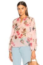Nicholas Frill Top In Floral,pink