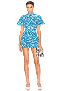 Valentino Star Printed Romper In Blue,geometric Print
