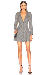 Miaou Margot Dress In Black,plaid,white
