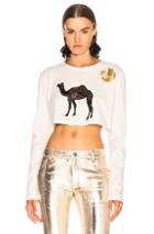 Attico Safari Embroidered Crop Top In White