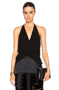 Dion Lee Silk Satin Twist Cami In Black