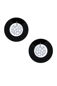 Carmen March Double Disc Earrings In Black