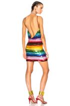 Ashish Backless Mini Dress In Blue,green,orange,red,pink,purple,stripes