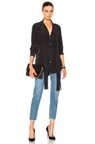 Equipment Essential Tie Neck Top In Black