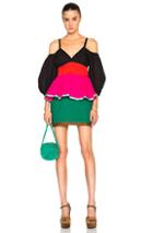 Isa Arfen Off The Shoulder Puff Sleeve Dress In Abstract,pink,green