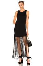 Raquel Allegra Muscle Tee Fringe Dress In Black