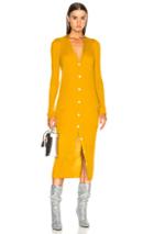 Maison Margiela Rib Knit Long Cardigan In Yellow