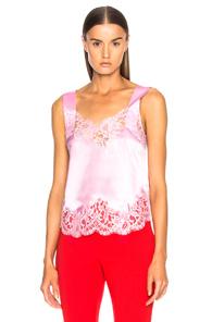 Givenchy Satin Lace Trim Tank In Pink