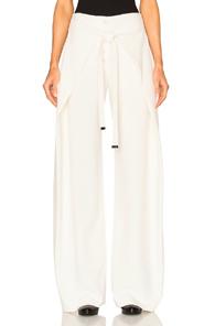 Proenza Schouler Viscose Wool Baggy Wrap Pants In White