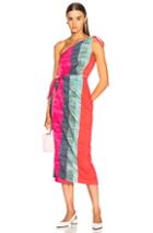 Mara Hoffman Bette One Shoulder Dress In Stripes,pink