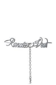 Saint Laurent Rendez-vous Name Tag Choker In Metallics
