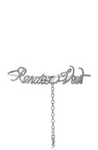 Saint Laurent Rendez-vous Name Tag Choker In Metallics