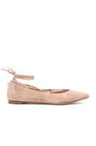 Gianvito Rossi Suede Lace Up Flats In Neutrals