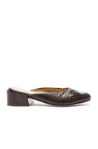 Mari Giudicelli Lizard Embossed Leblon Mules In Brown,animal Print