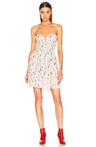 Isabel Marant Etoile Elma Printed Chiffon Silk Dress In White,abstract
