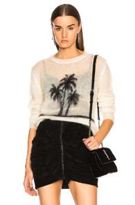 Saint Laurent Sunset Print Mohair Sweater In Neutral