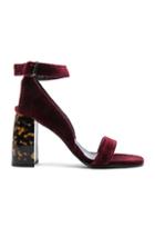 Stella Mccartney Velvet Ankle Strap Heels In Red