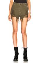 R13 Distressed Camp Shorts In Green