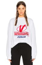 Vetements Zurich Embroidery Sweatshirt In White