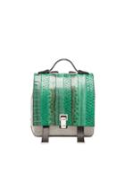 Proenza Schouler Small Exotic Stripe Courier Backpack In Green,black,animal Print